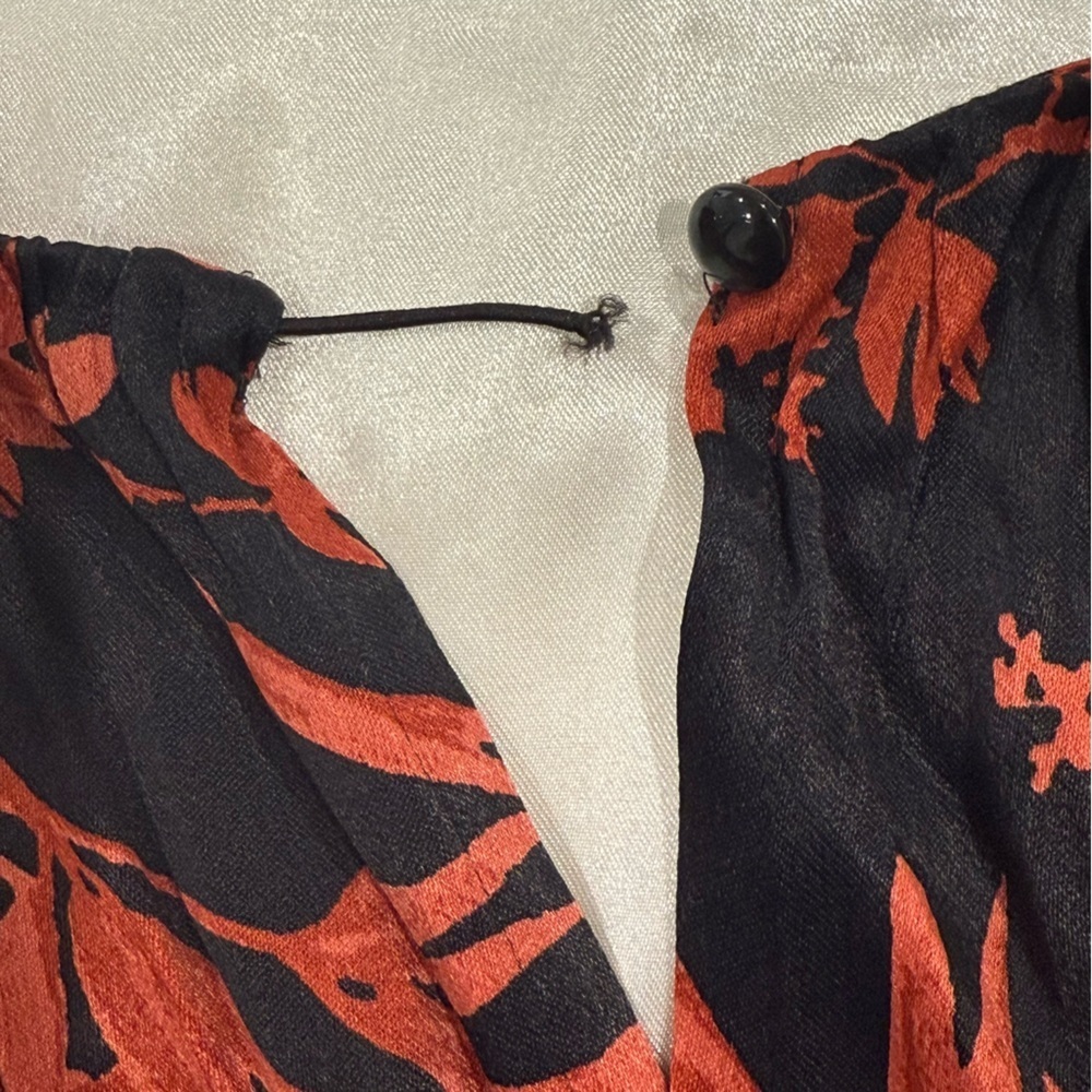 Anthropologie The Somerset Floral Jumpsuit Satin Red Small Wedding Festival Chic - Picture 14 of 15